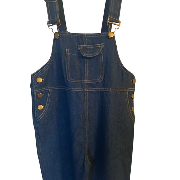 NWOT Unbranded Blue Denim Overalls Adjustable Straps EU Size 160 (US Size 14) - Picture 1 of 4